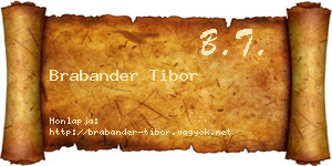 Brabander Tibor névjegykártya